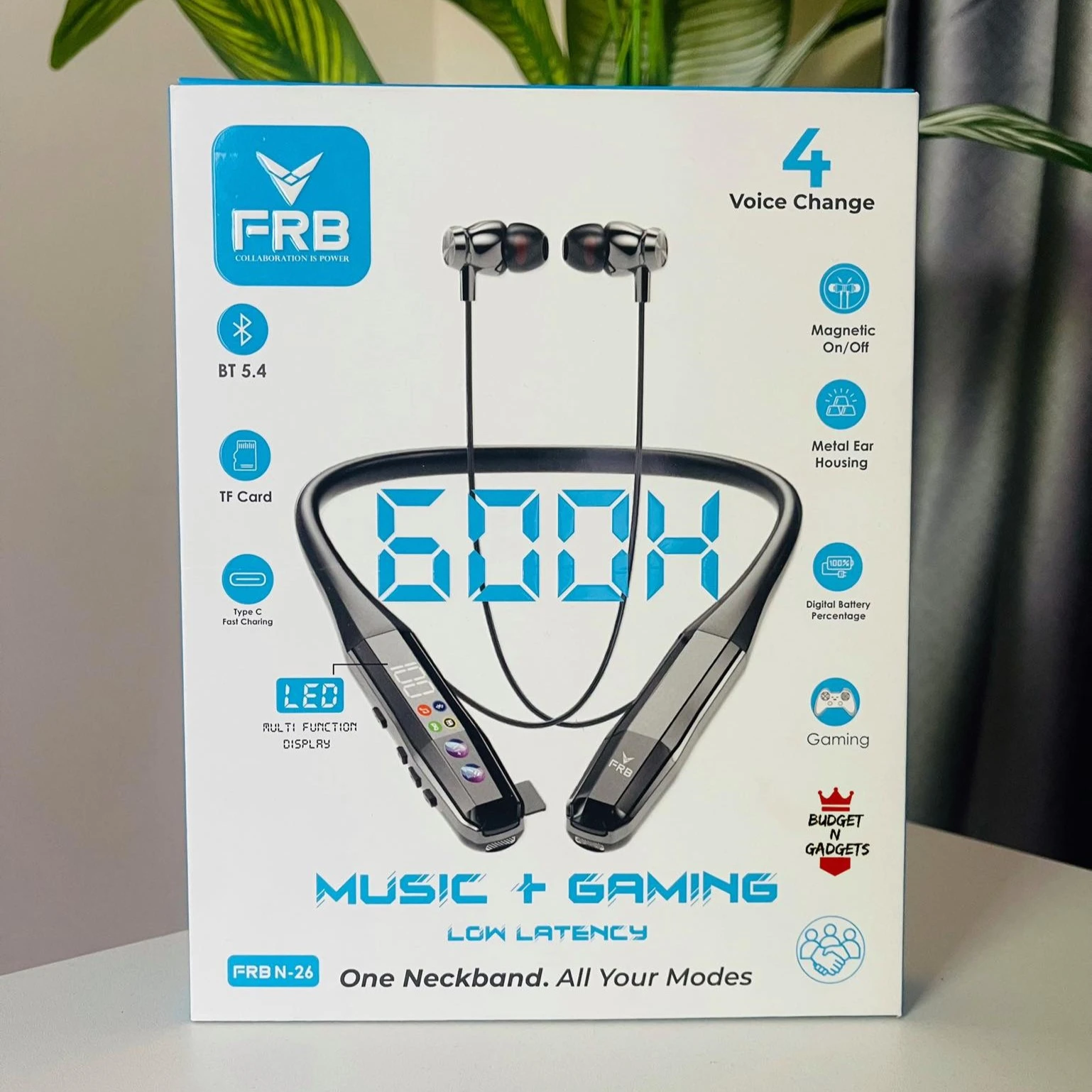 FRB 600h Wireless Neckband (Music + Gaming Beast)