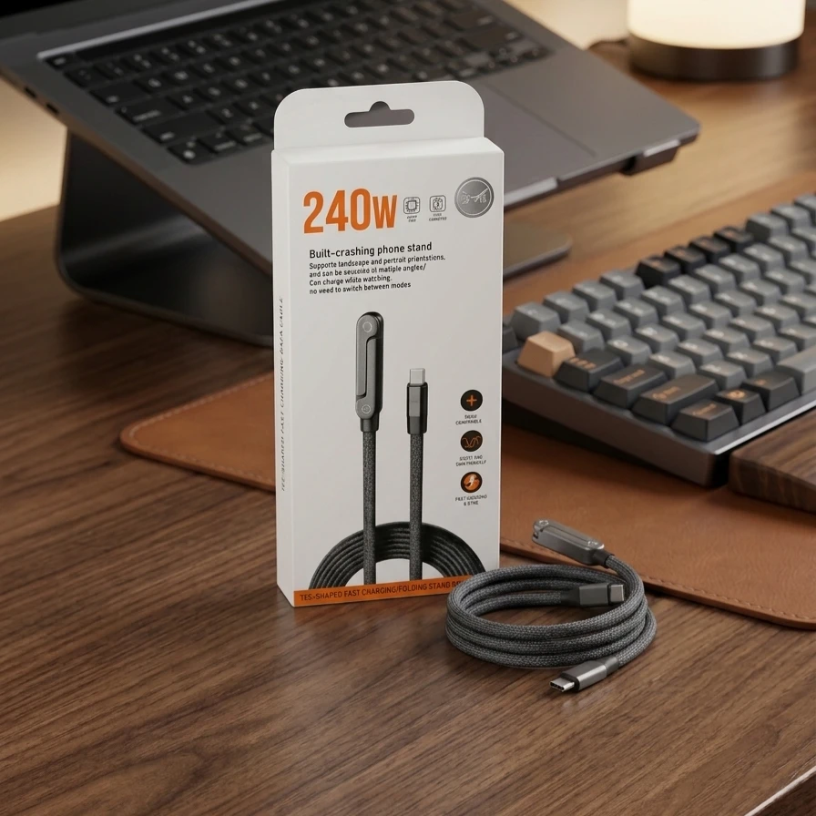 3 in 1 Fast Charging Type-c TO Type-c Cable 240W with Stand
